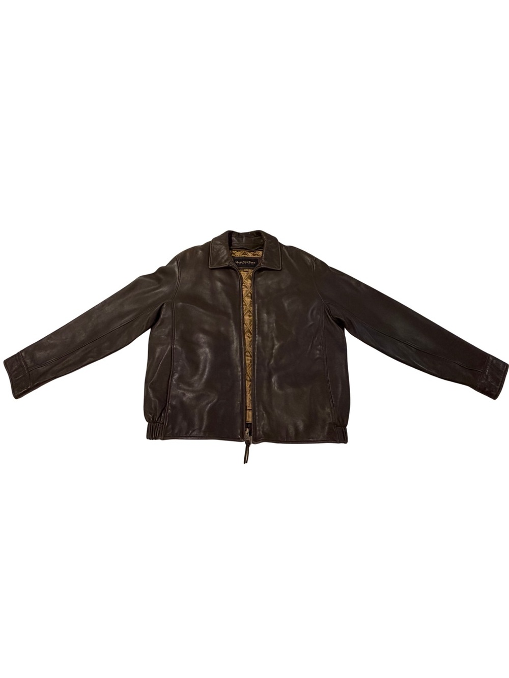 Andrew Marc Dark Brown Leather Bomber Jacket